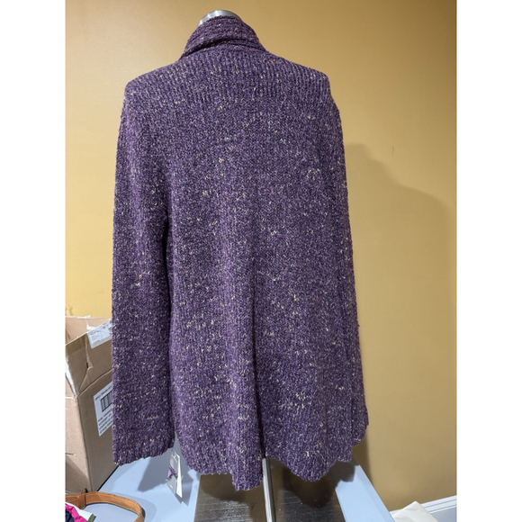 Charter Club Cardigan Purple Fig Combo Sweater NWT - Picture 4 of 8